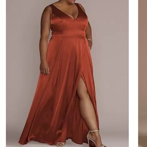 David’s Bridal Silk “cinnamon” Dress